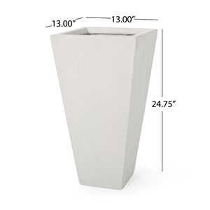 Moderno Vaso da Esterno in Pietra MGO da 13 Pollici, Fioriera Bianca in Pietra Artificiale - Product Image 4