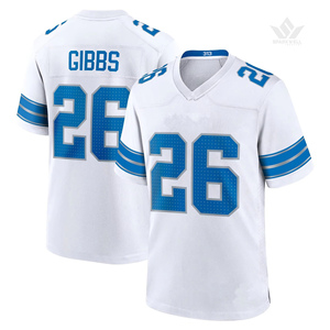 Williams #9 Blue American Football Jersey Men's V-Neck Breathable <b>Mesh</b> <b>Short</b> Sleeve Regular Fit Team Numbers Print - Product Image 4