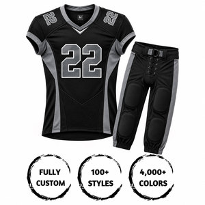 Conjunto de Uniforme de Fútbol Americano para Hombre, Sublimado, Cuello en V, Manga Corta, Poliéster Transpirable, Ajustado, para Todas las Temporadas - Product Image 3