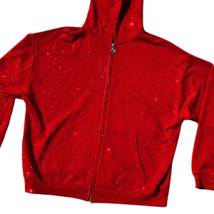 Sweat-shirt à capuche élégant pour homme avec strass, en tissu mélangé épais, coupe oversize, style streetwear, fabrication sous marque privée - Product Image 5