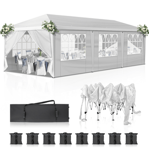 Portable Instant 10x30ft Outdoor Pop up <b>Canopy</b> <b>Tent</b> with 8 Sidewalls for Parties Weddings Birthdays & Graduations - Product Image 2