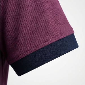 Polo à manches courtes pour homme, couleur bordeaux, avec poche, coupe classique, en coton piqué, design uni - Product Image 6