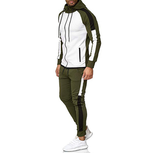 Conjunto Deportivo para Hombre en Rojo y Negro con Bloques de Color, Sudadera con Capucha y Cremallera de Manga Larga, Bolsillos Laterales, Ropa Deportiva Casual de Verano 2 en 1 - Product Image 6