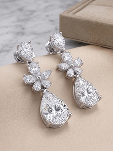 Pendientes de Plata de Ley 925 con Baño de Rodio y Moissanita - Product Image 3