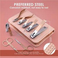 Kit de manucure et pédicure professionnel portable en acier inoxydable, ensemble complet pour les ongles avec solution de rangement compacte, respectueux de l'environnement