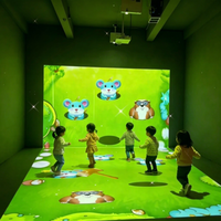Mur et sol interactifs de projection en forme de L pour le fitness physique, jeux de football sportifs, jeu éducatif interactif pour enfants