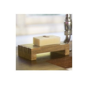 Support de Savon Rectangulaire Classique en Bois Rustique, Fabriqué Artisanallement, pour Salle de Bain, Vasque, Comptoir, Baignoire, Douche - Product Image 2
