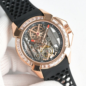 Reloj de Hombre Mecánico Automático de Lujo de Alta Gama, con Bisel Incrustado de Diamantes en Oro Rosa, para Negocios, Banquetes y Uso Casual - Product Image 1