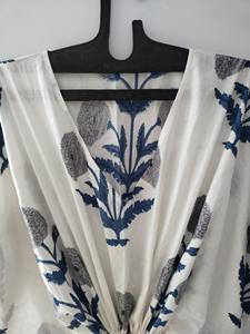 Vestido Kaftán de Mujer 100% Algodón con Estampado Floral de Encaje - Suave, Transpirable y Cómodo, Estilo Vintage, Línea A, Holgado, para Uso Diario de Verano - Product Image 3