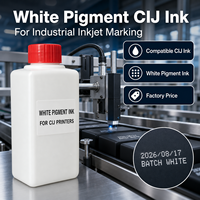 Encre Pigmentée Blanche pour Imprimante Jet d'Encre CIJ Haute Compatibilité Prix Direct Usine Encre de Marquage Industrielle