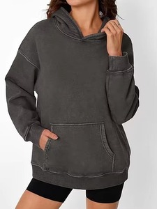 Hoodies respirants pour femmes, pull à capuche oversize en coton peluche, style vintage, épaules tombantes, poids lourd, faible MOQ - Product Image 5