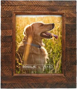 Wooden Picture <b>Frame</b> Wood Plank Design <b>with</b> Rustic Brown Finish Wall <b>Mounting</b> or Tabletop Display, Handmade Photo <b>Frame</b> - Product Image 5