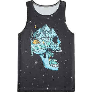 Camiseta sin mangas transpirable de punto elástico tecnológico para hombre al por mayor, de secado rápido para correr, nadar, gimnasio y playa. - Product Image 3