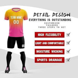 Conjunto de Uniforme de Fútbol - 100% Algodón de Secado Rápido, Unisex, Tallas para Adultos, Uniformes de Fútbol Deportivos con Pantalones Cortos de Alta Calidad - Product Image 2