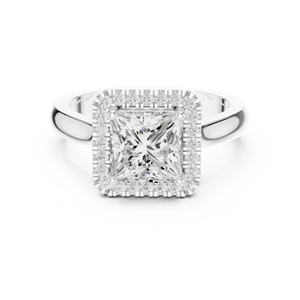 แหวนแต่งงานแบบคลาสสิก แหวนวันครบรอบแต่งงาน แหวนเพชรทรงเฮโล 2 กะรัต E VS1 เพชรเจียระไนทรงปรินเซส เพชรเลี้ยงในห้องปฏิบัติการ แหวนทองคำแท้ 14K - Product Image 6