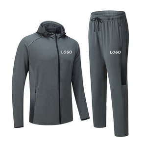 Ensemble de survêtement de jogging personnalisé pour homme, marque privée, 2 pièces, respirant, polyester, poche réfléchissante, fermeture éclair, couleur unie - Product Image 3