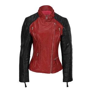 <b>Women</b> Real Leather Motorcycle <b>Jacket</b> Ladies Biker Slim Fit Black <b>Zip</b>-<b>Up</b> Customized Embroidery Logo Factory Wholesale - Product Image 5