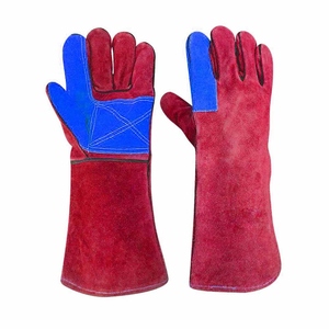 Gants de soudage en cuir de vachette pleine fleur résistants à la chaleur et aux étincelles, robustes pour la lutte contre les incendies, la construction et le barbecue - Product Image 2