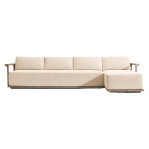 Ensemble de canapés d'extérieur de luxe The Langham, canapé sectionnel en bois d'acajou, mobilier de salon contemporain pour patio, villa, complexe hôtelier - Product Image 1