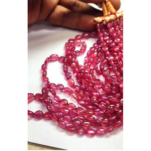 ลูกปัดทับทิมทรงรีเรียบจากกรุงเทพฯ 7 เส้น น้ำหนัก 735 กะรัต ขายส่ง Iroc ความยาว 16-18 นิ้ว สร้อยคอประดับพลอยเม็ดเล็ก ราคา 265 ดอลลาร์สหรัฐ - Product Image 2