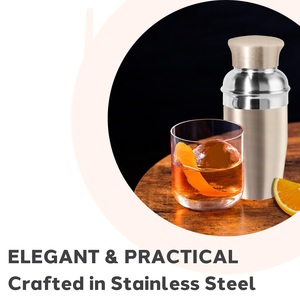 El Mejor Coctelera Portátil de 10oz, Acero Inoxidable con Acabado Dorado, Mezclador de Bebidas Individual, Venta al por Mayor a Nivel Global - Product Image 2