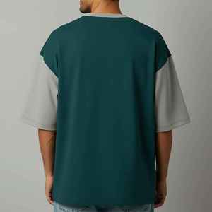 2026 New Style Oversized Hip Hop Men's T-Shirts Custom Screen Printed Logo O-<b>Neck</b> Short Sleeve 100% Cotton Baggy Solid Quick - Product Image 6