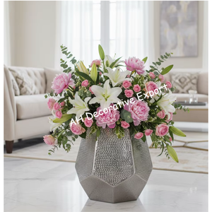Luxury Round Metal Flower Pot Textured Finish Table top Decorative <b>Planter</b> for Home Office Interior Decor - Product Image 5