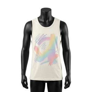 Camiseta sin Mangas 100% Algodón, Transpirable, de Secado Rápido, 200GSM, Personalizable, Estilo Casual, para Gimnasio, Hombre y Mujer, OEM, ODM, Venta al Por Mayor, 45+ - Product Image 2