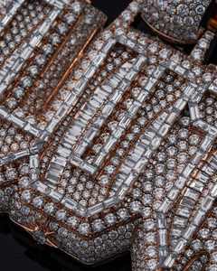 925 Sterling Silver Rose Gold Plated Moissanite Iced Turtle Planet Design Custom Pluto Name Hip Hop Charm Jewelry Pendant Men - Product Image 3