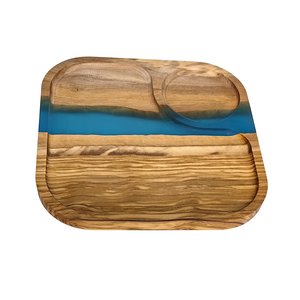 Bandeja de Servir de Lujo Natural House, de Madera de Olivo y Resina, con Divisores, para Frutas, Quesos, Charcutería, Tapas, Café y Aperitivos - Product Image 3