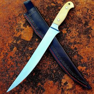 Custom Handmade 67-Layer Damascus Steel Fillet <b>Knife</b> <b>Bone</b> <b>Handle</b> 60 HRC Eco-Friendly Long Flexible Blade Professional Fish - Product Image 2