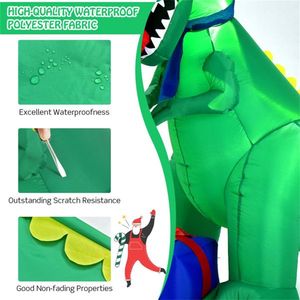 Decorazione natalizia gonfiabile a forma di dinosauro di 1,8 metri per esterni, decorazioni per il giardino per le festività - Product Image 5