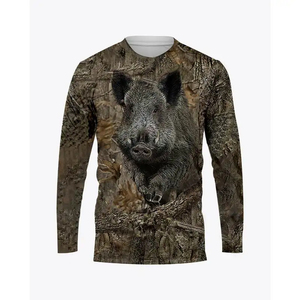 Chemise de pêche personnalisée pour hommes en polyester avec sublimation camouflage, anti-UV, pour l'été, t-shirts de pêche pour garçons à manches longues - Product Image 1