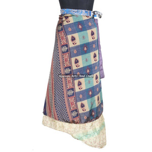 Nuevo Faldón Envolvente Reversible de Seda Mágica de 38 Pulgadas, Estilo Halter Tubo, Faldones Envolventes de Seda Vintage, Faldones Envolventes de Sari Mágico Hippie - Product Image 5