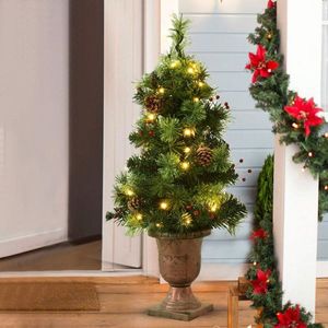 Albero di Natale LED da 4/5 Piedi con Decorazioni, Bacche Rosse e Pigne, Ornamento Natalizio - Product Image 3