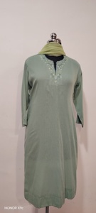 Abaya longue en coton pour femme, à manches longues, avec broderie, ourlet asymétrique, couleur unie, robe maxi pour tous les jours, style Moyen-Orient - Product Image 4