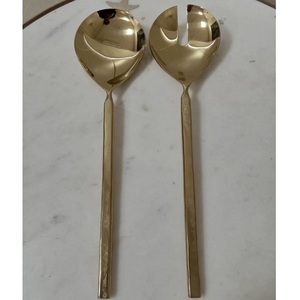 2026 Hot Selling Salad Spoon Fork Set Stainless Steel Hammered Handle <b>Silver</b> American Style 11-Inch Salad Server Kitchen - Product Image 3