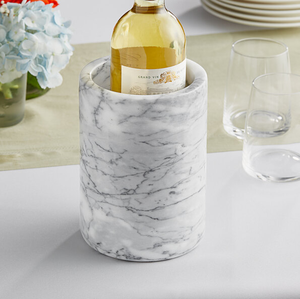 Seau à glace en marbre, refroidisseur à champagne et à vin isolé sous vide, avec couvercle et cuillère en laiton, seaux à glace en marbre - Product Image 4