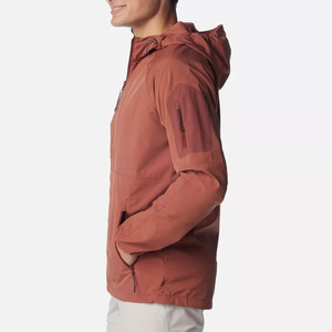 Chaqueta Unisex Roja con Capucha, Cortavientos, Cierre de Cremallera Frontal, Logotipo, Invierno, Casual, Color Sólido, Tejido de Poliéster - Product Image 3
