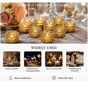 Golden <b>Small</b> Tea Light Holder Metal <b>Candle</b> Holder Decorative Diya Stand for Diwali Christmas Home Decoration Table Centerpiece - Product Image 5