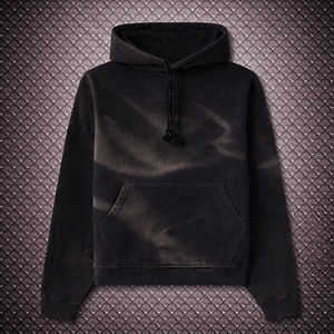 Sudaderas con capucha con cremallera efecto desgastado por el sol, 370 gramos, 100% algodón, sudadera sólida personalizada unisex de ajuste regular, tejido gofrado transpirable con efecto desgastado - Product Image 1