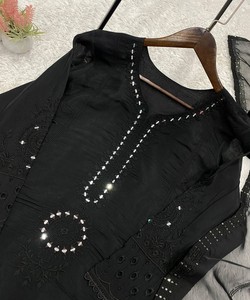 Mul Chanderi Salwar Kameez With Dupatta Women Ethnic Wear Wedding Party Outfit India Pakistan Style 85335 LG-2106 - Product Image 4