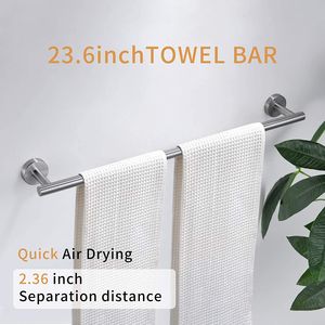 Set di 4 Accessori per Bagno in Acciaio Inox Spazzolato, Portasciugamani e Portaoggetti Premium per il Tuo Bagno - Product Image 5