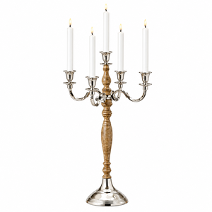 High Quality Bulk <b>Silver</b> Metal <b>Candlestick</b> Stand Electroplated 5 Arm Candelabra Tabletop Hotel Home Decoration Candle Holders - Product Image 2