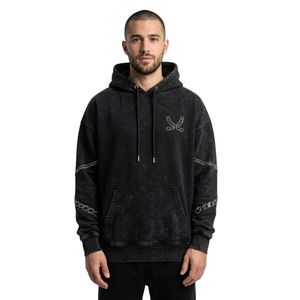 Sudadera con Capucha Personalizada con Escritura Diagonal, Felpa de Algodón, Color Taupe, Lavado Ácido, Gráfico Escrito a Mano, Estilo Urbano Relajado, Sudadera con Estampado de Letras - Product Image 6