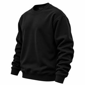 Suéter de punto para hombre, cuello redondo, color rojo sólido, informal, manga larga - Product Image 3