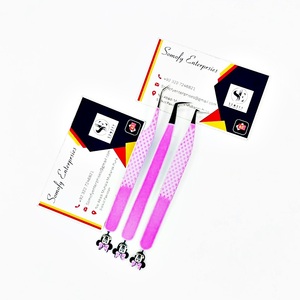 Pince à cils Somofy Enterprises rose en acier inoxydable, pointe lisse, prise en main parfaite, longueur 10 mm, ensemble de précision, logo personnalisé pour entreprise - Product Image 4