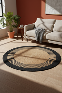 2025 alfombra de yute trenzada hecha a máquina de tamaño personalizado alfombra de cáñamo para exteriores ecológica patrón abstracto moderno Jacquard alto 1 pieza - Product Image 6