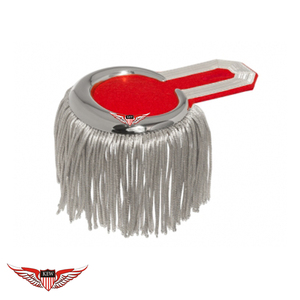 Epaulettes de Hombro KEW Personalizadas de Plata con Centro Rojo y Verde, Chapado en Metal, Duraderas, Elegantes, Estilo Vintage y Ecológico - Product Image 3