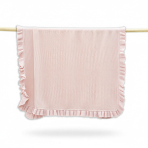 Ruffle Baby <b>Blanket</b> <b>Throw</b> Solid Color Customized Packaging Available Cute Spring Autumn Knitted 100% Cotton Eco-Friendly Vietnam - Product Image 4